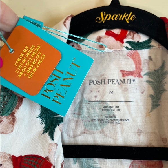 Posh Peanut NWT Holiday Bear Viscose combo Pajama Set size medium - Picture 2 of 13